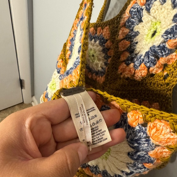 Free People Mustard Multi Crochet Fringe top - Picture 2 of 6